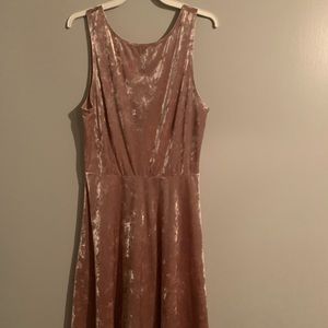 blush velvet dress